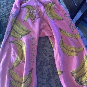 Magnolia Pearl Pink Pajama Bottoms with Banana Design